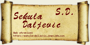 Sekula Daljević vizit kartica